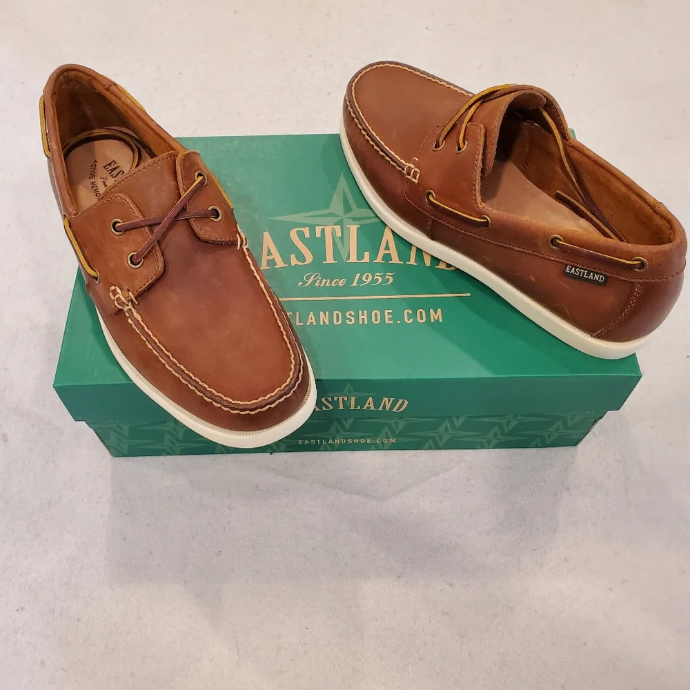 Eastland Shoes Size 9 Brown Leather Tan Seaport Boat New